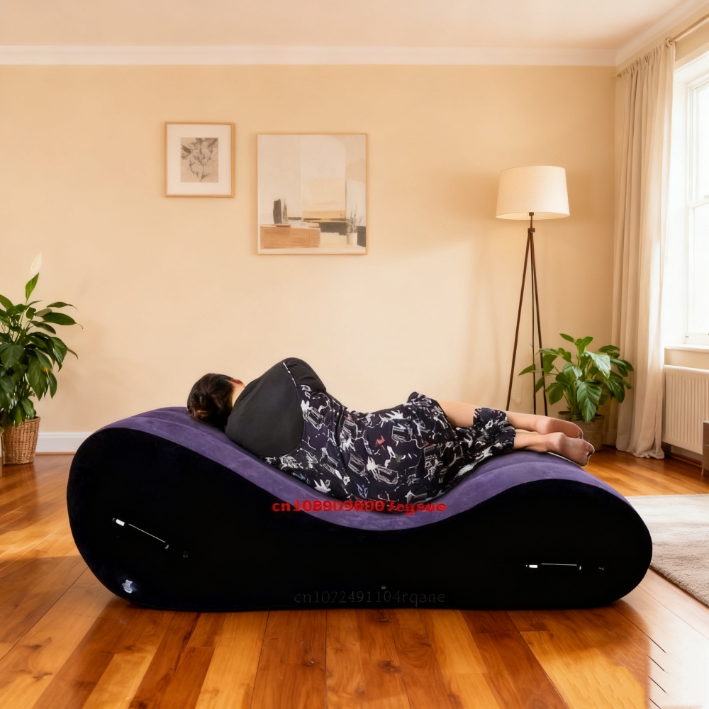Outdoor Daybed Furniture - モダンな大型折りたたみソファベッド（アーム付き）- ビーチ、キャンプ、屋外、庭、ホテル/家庭用家具、ポータブルなインフレータブルトラベルソファ