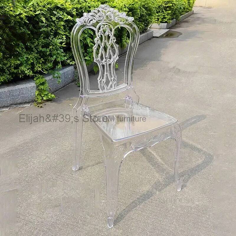 Outdoor Furniture Luxury - 高級ウェディングチェア 屋外用アクリル製透明ローズダイニングチェア イベント ホテル家具 宴会場 レジャーチェア