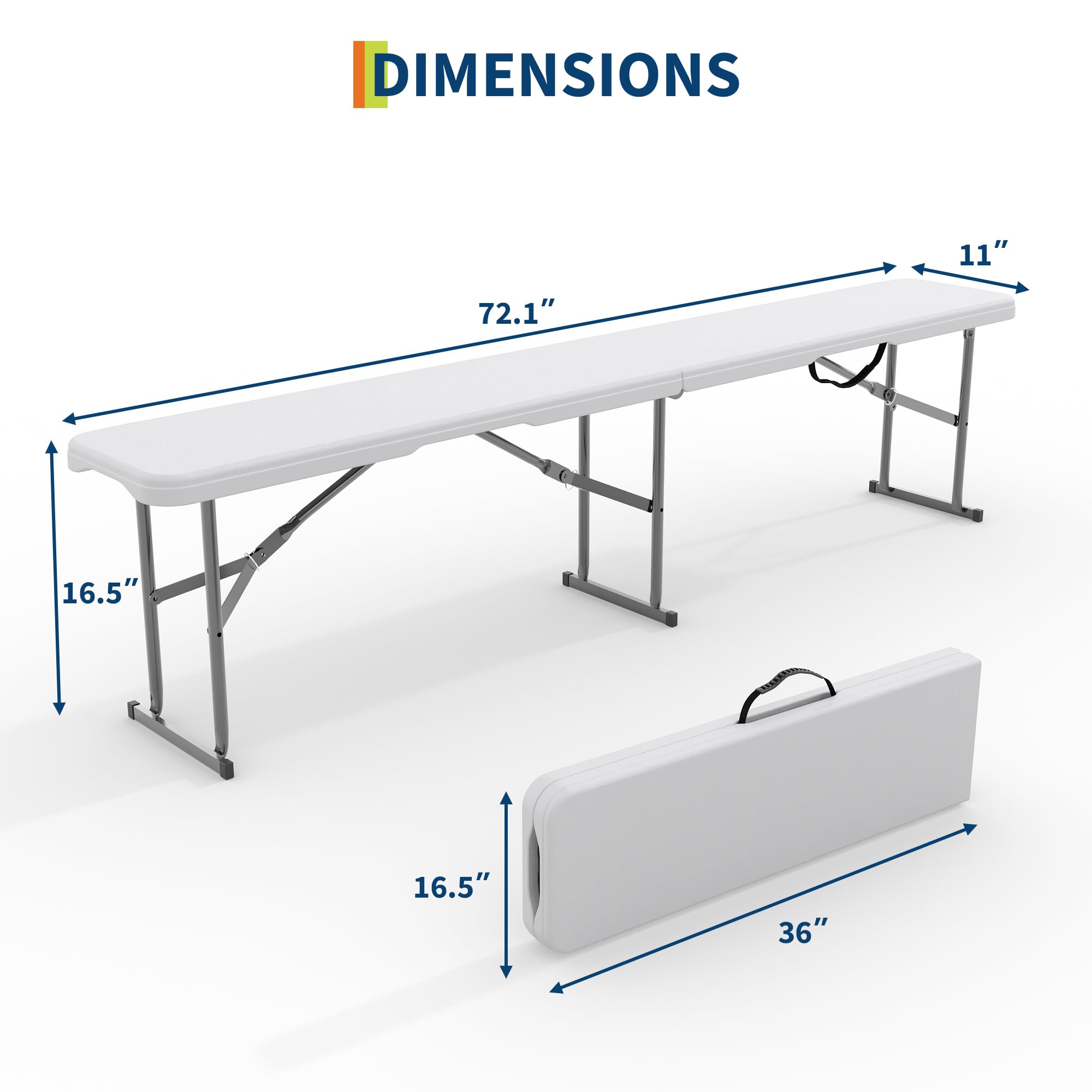 2パック6フィート折りたたみ式屋外ベンチ - HDPEプラス - Outdoor Furniture Diy のレビューと価格